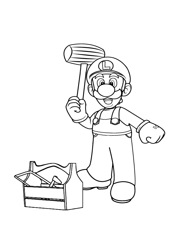 160+ Coloring Pages Mario and Luigi Printable 93