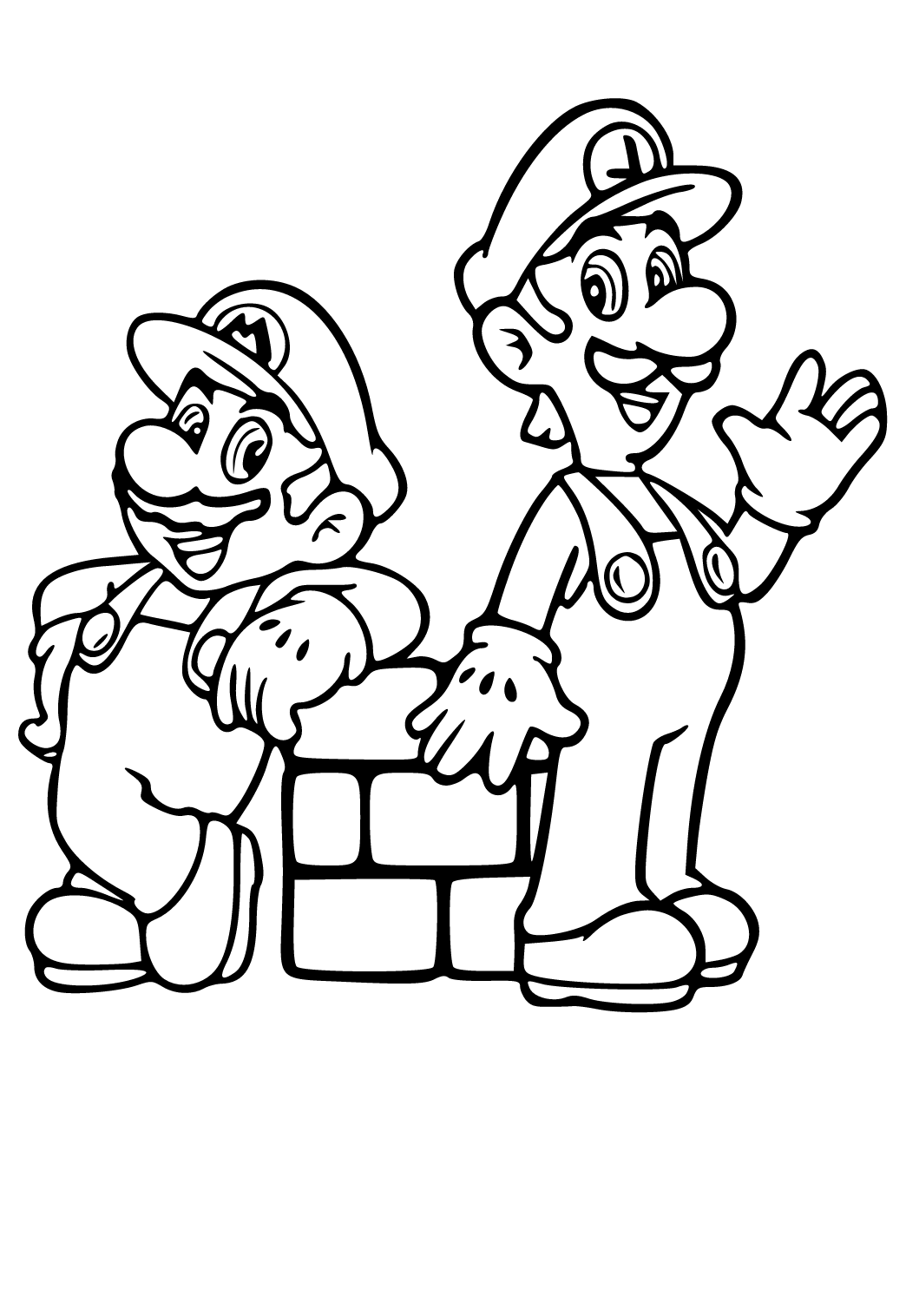 160+ Coloring Pages Mario and Luigi Printable 97