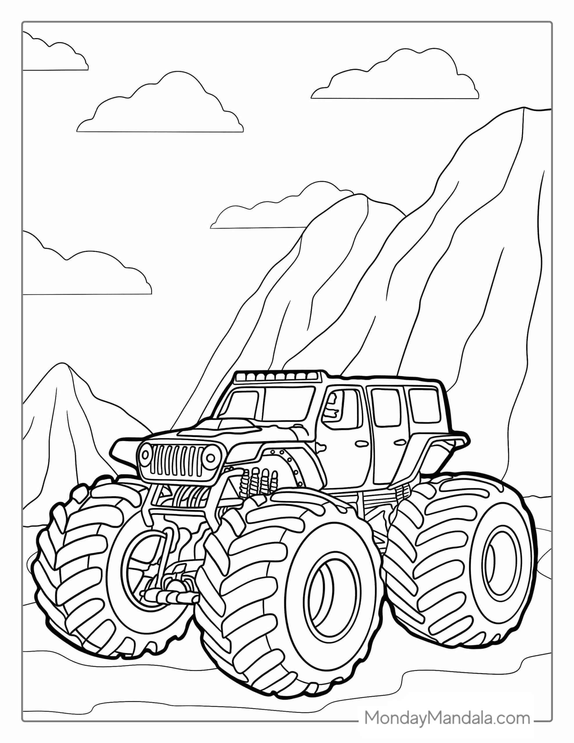 160+ Monster Truck Coloring Pages FREE Printable 10