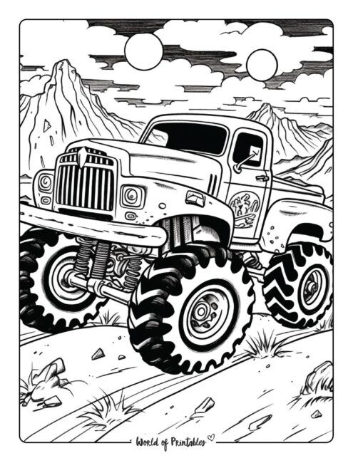 160+ Monster Truck Coloring Pages FREE Printable 136