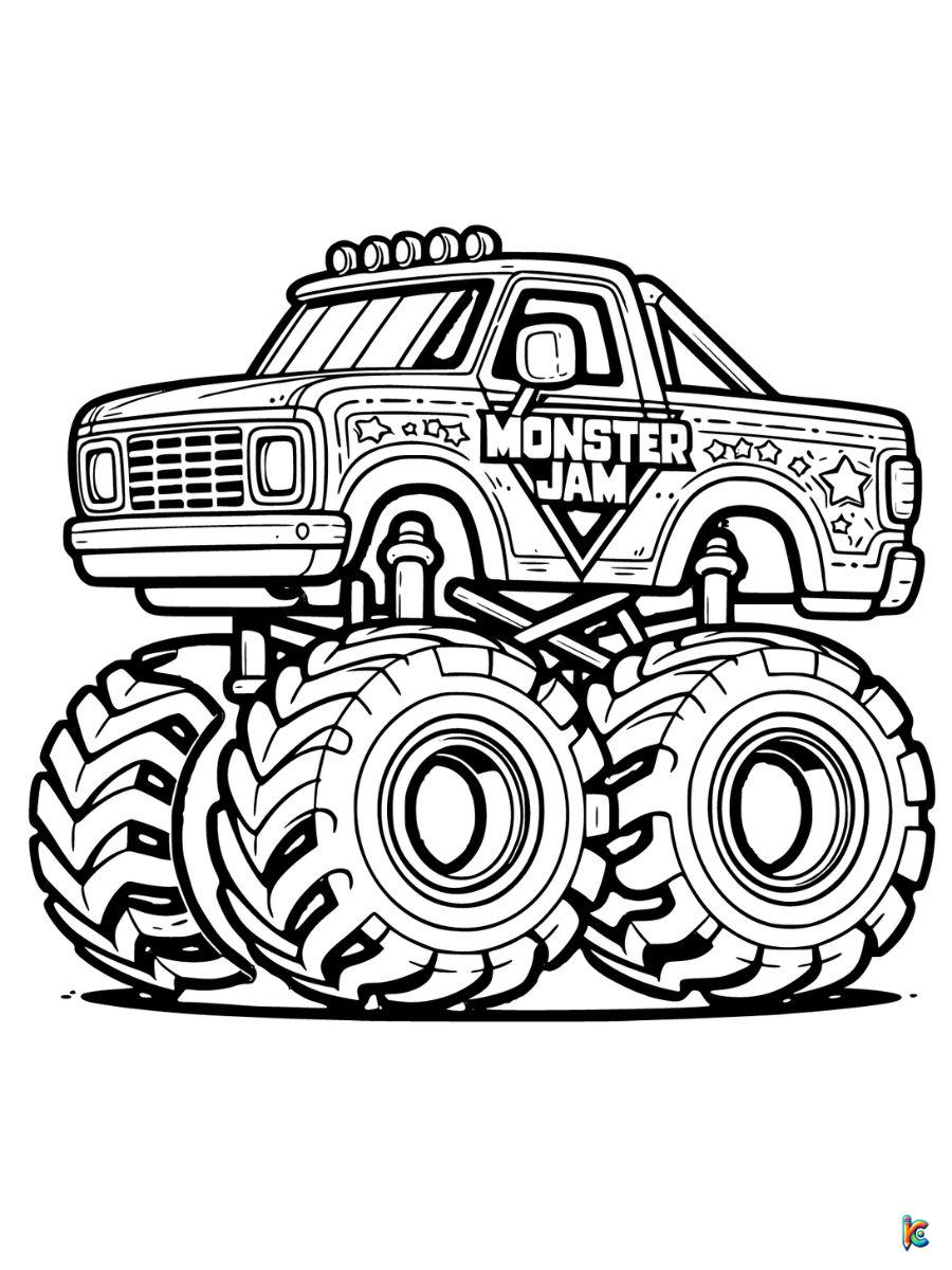 160+ Monster Truck Coloring Pages FREE Printable 95