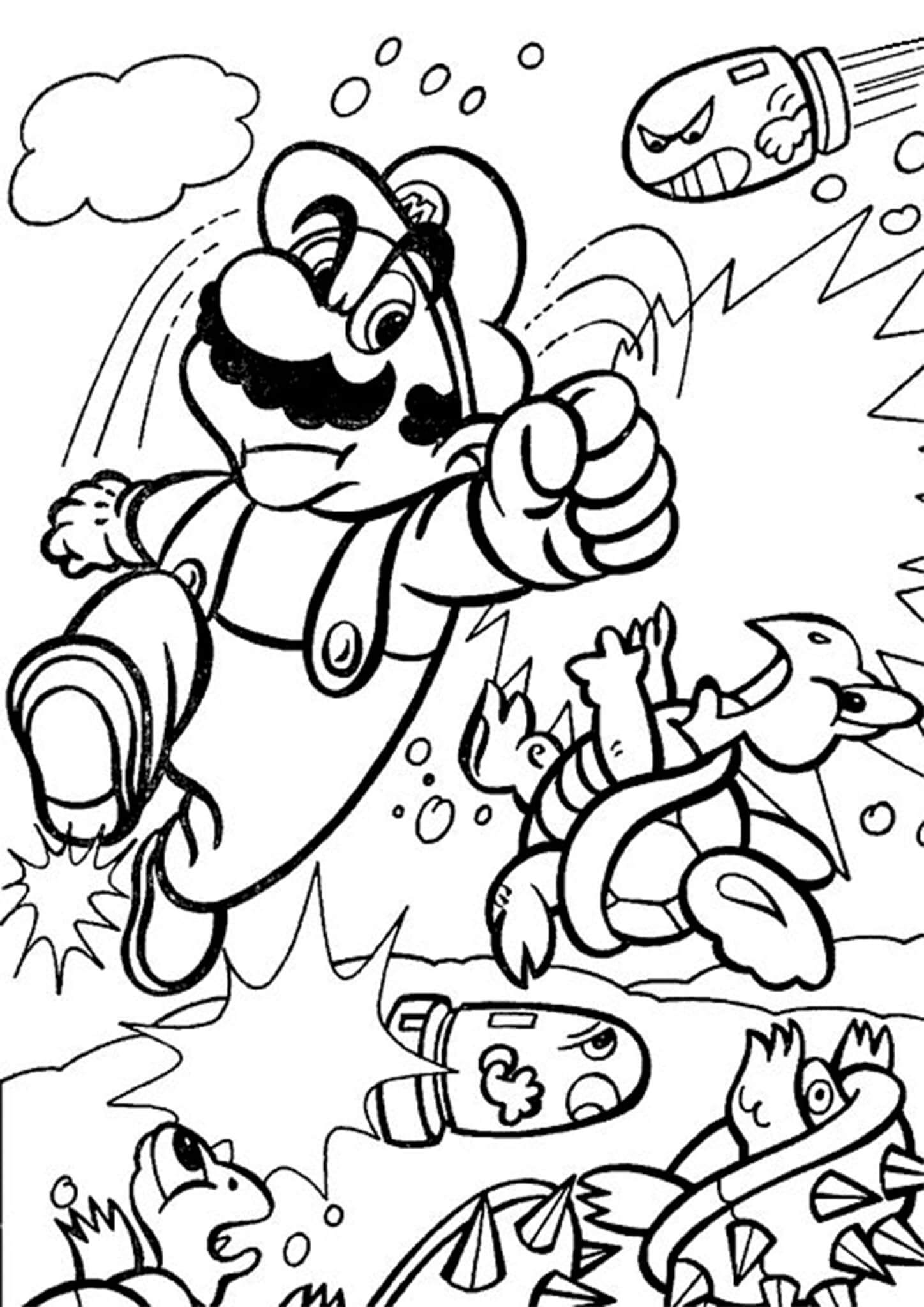 176 Mario Color Page Ideas: Super Mario Coloring Fun 160