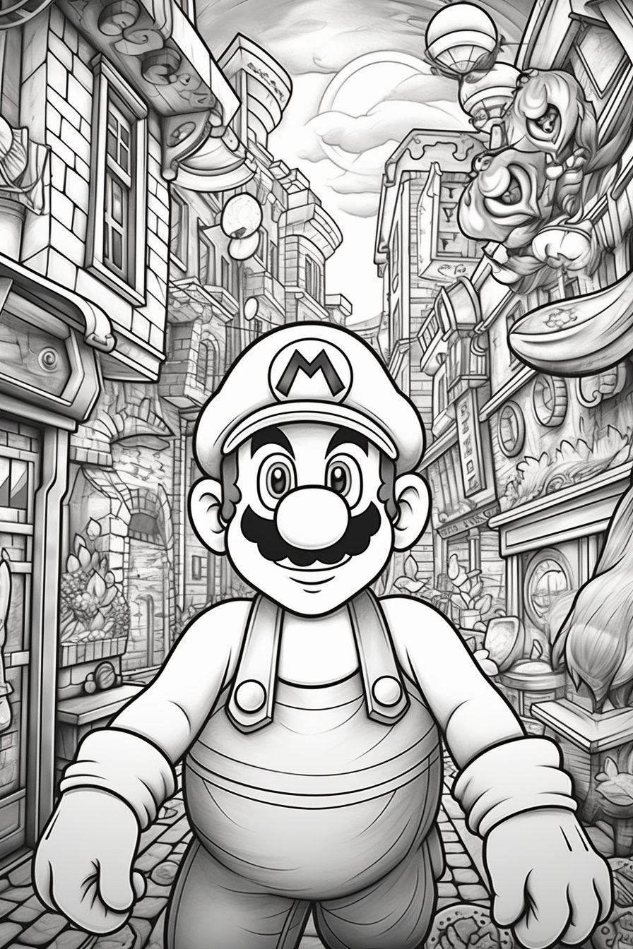 176 Mario Color Page Ideas: Super Mario Coloring Fun 70