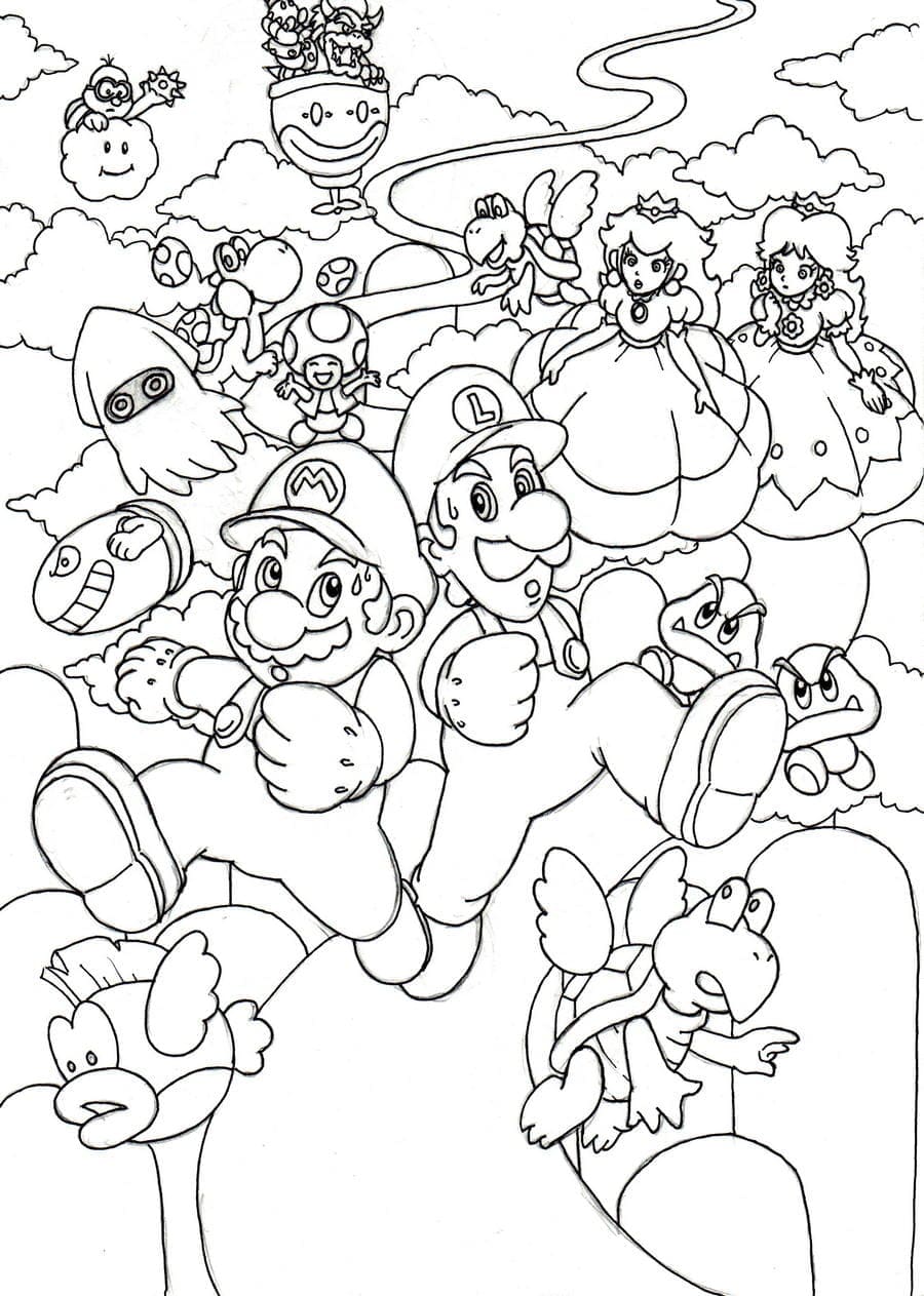 176 Mario Color Page Ideas: Super Mario Coloring Fun 75