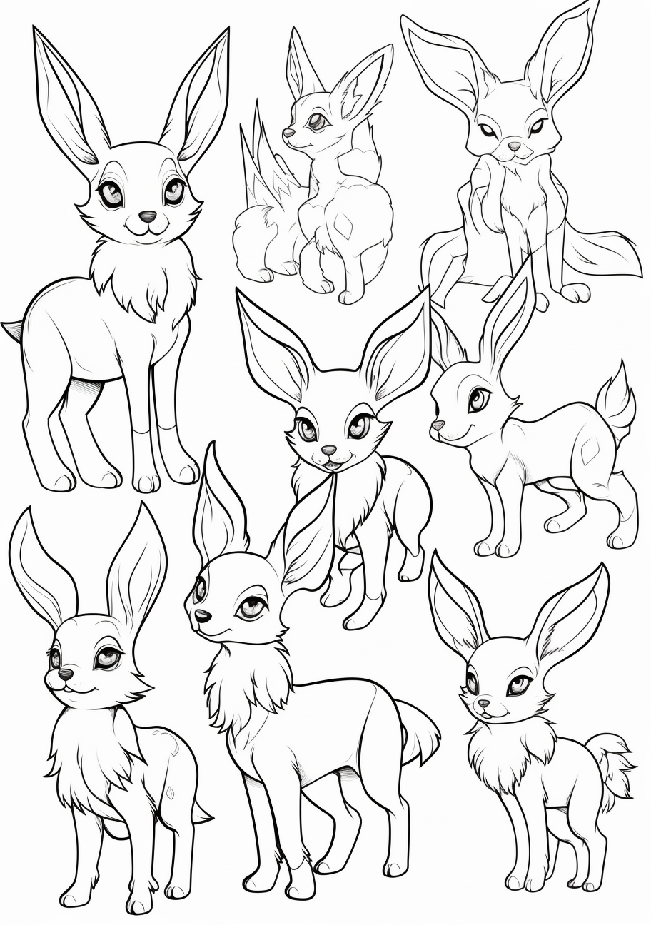 200 Eevee Coloring Pages: Evolve Your Art Skills 43