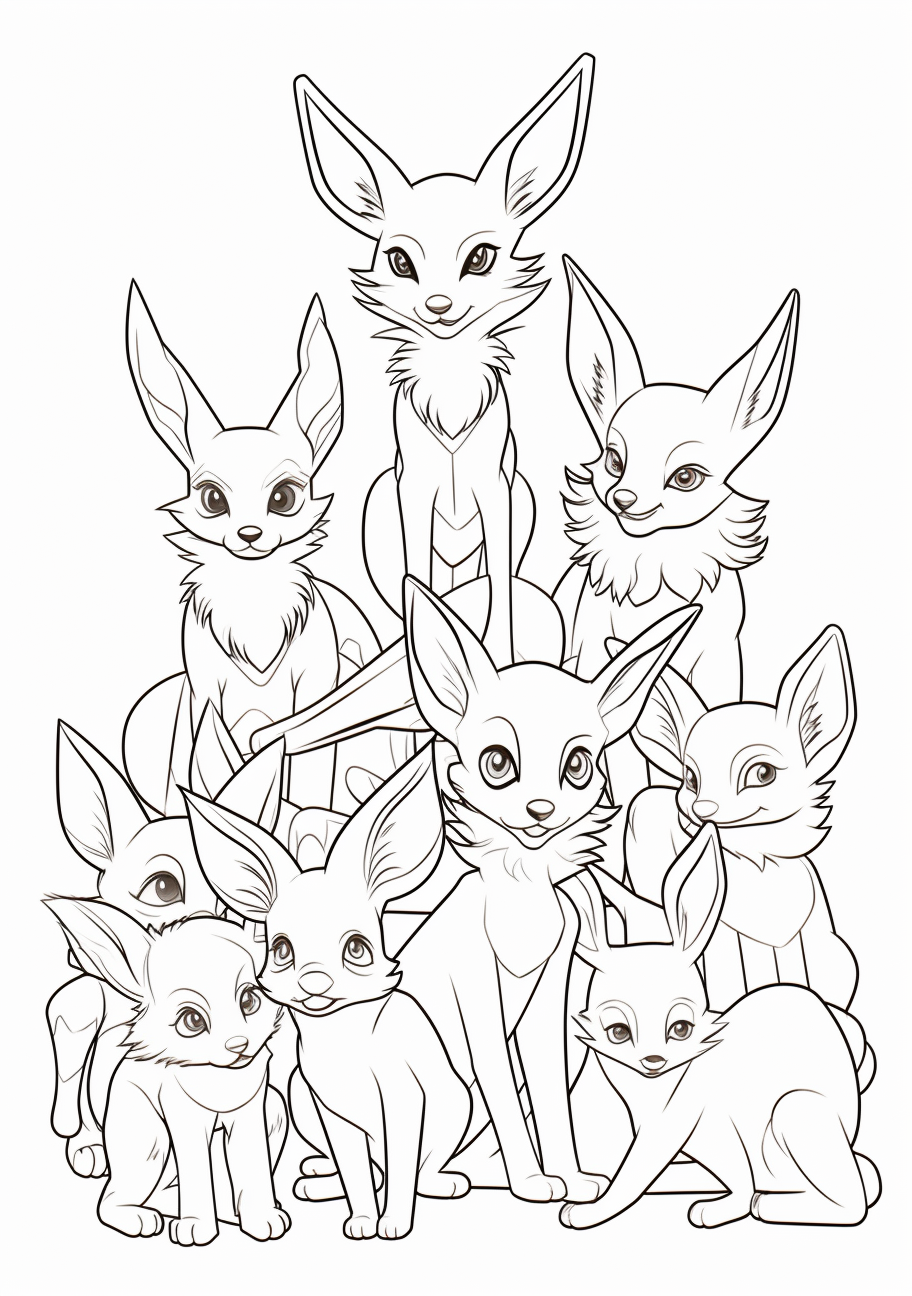 200 Eevee Coloring Pages: Evolve Your Art Skills 45