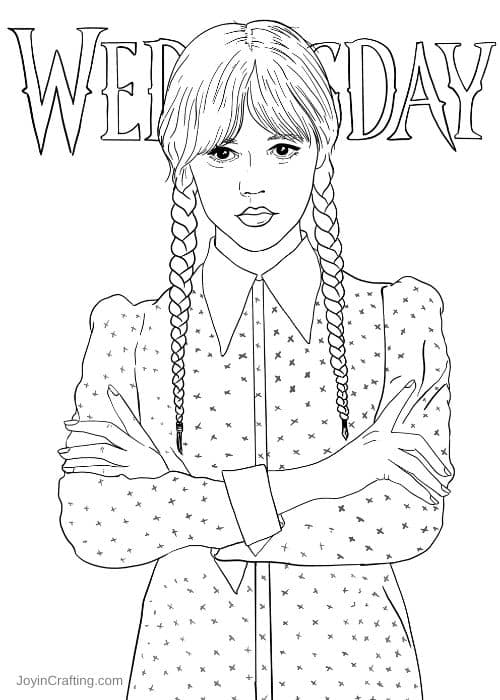 69 Wednesday Coloring Pages Printable 1