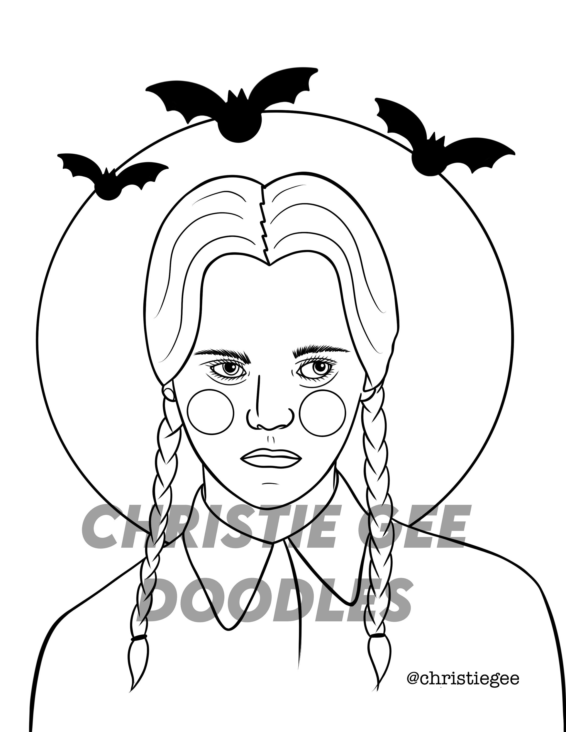 69 Wednesday Coloring Pages Printable 19