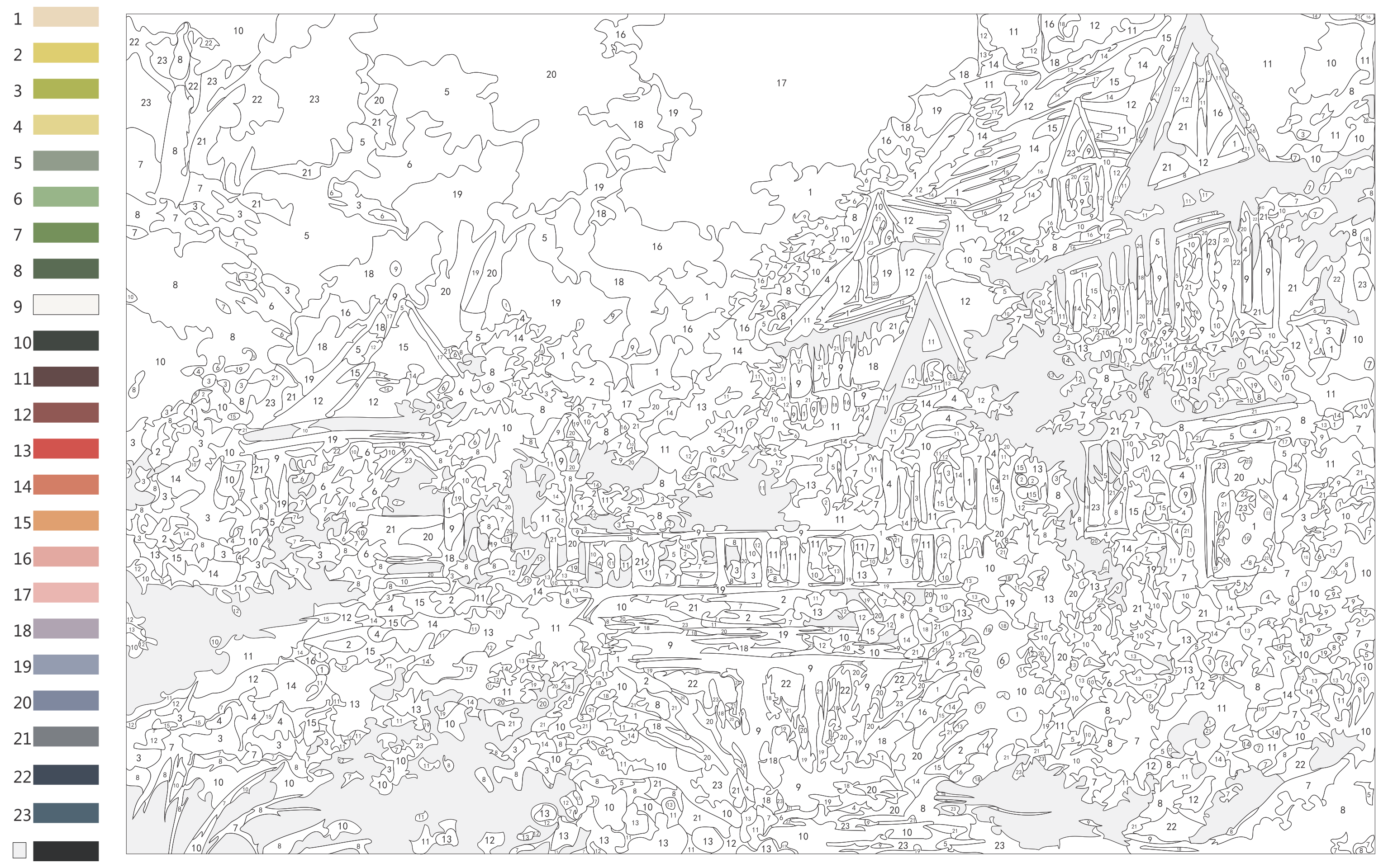 119 Adult Color By Numbers Printable 10