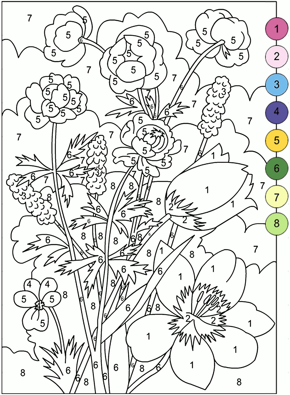 119 Adult Color By Numbers Printable 16