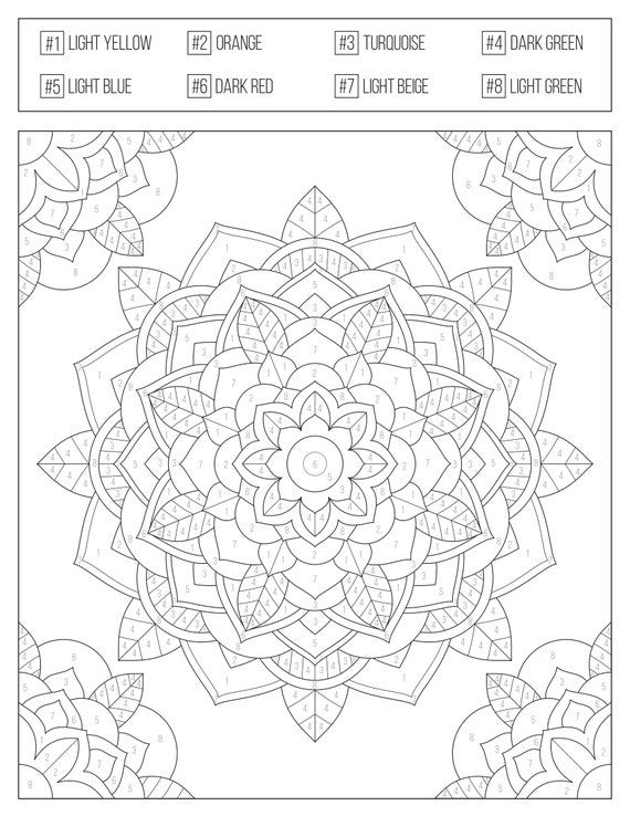 119 Adult Color By Numbers Printable 76