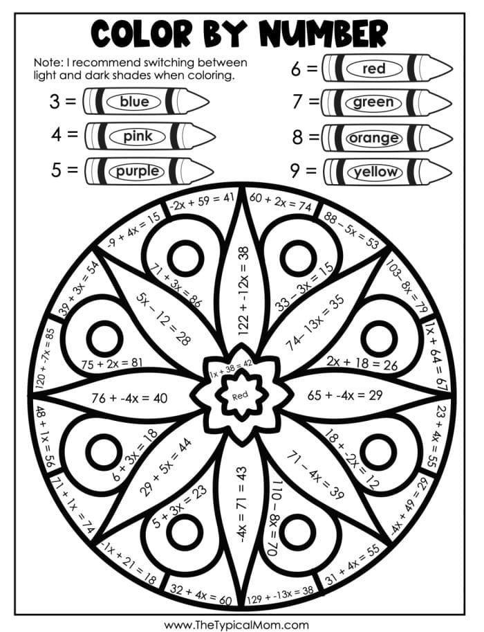 119 Adult Color By Numbers Printable 87