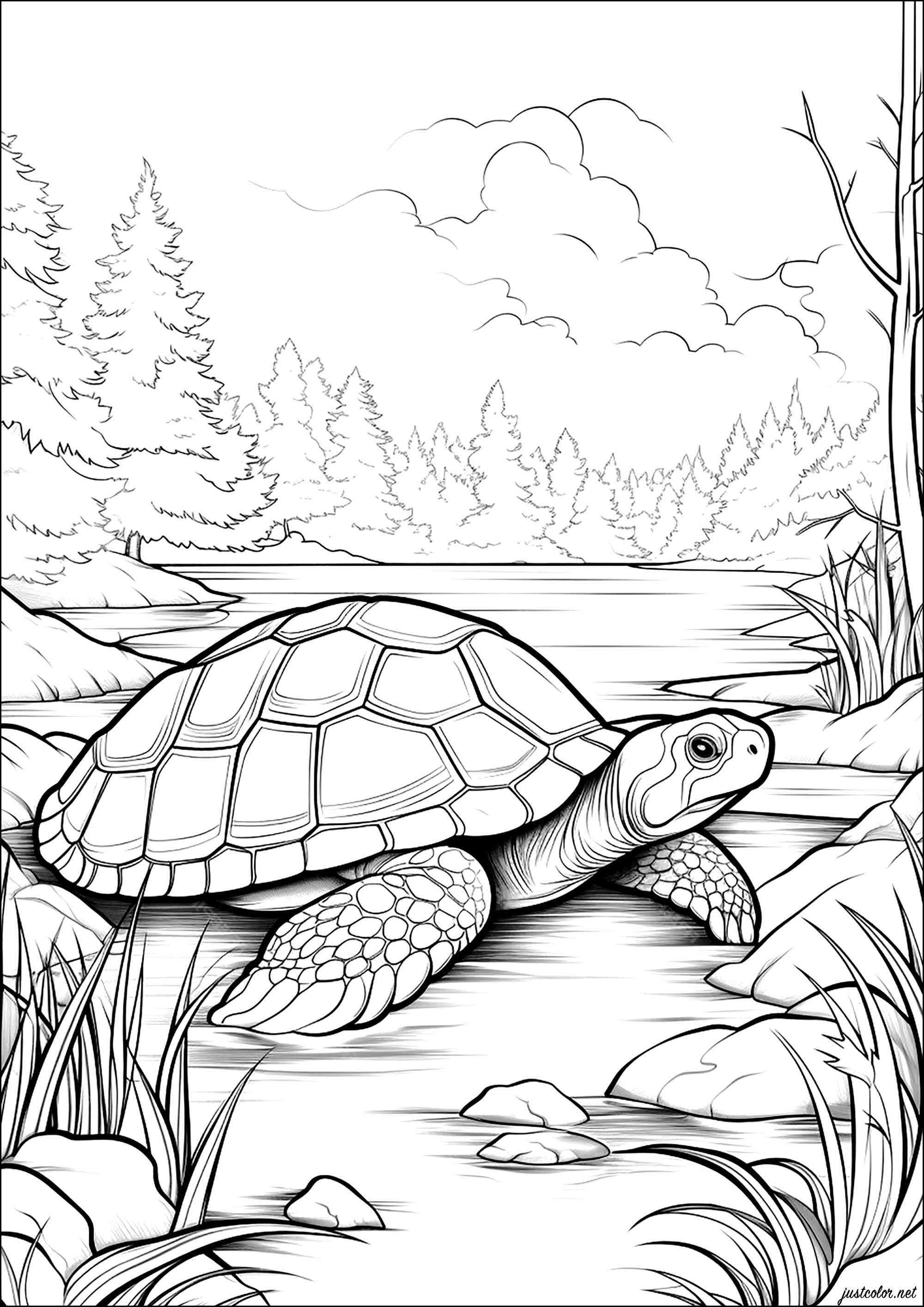 157 Endearing Tortoise Coloring Pages Printable 95