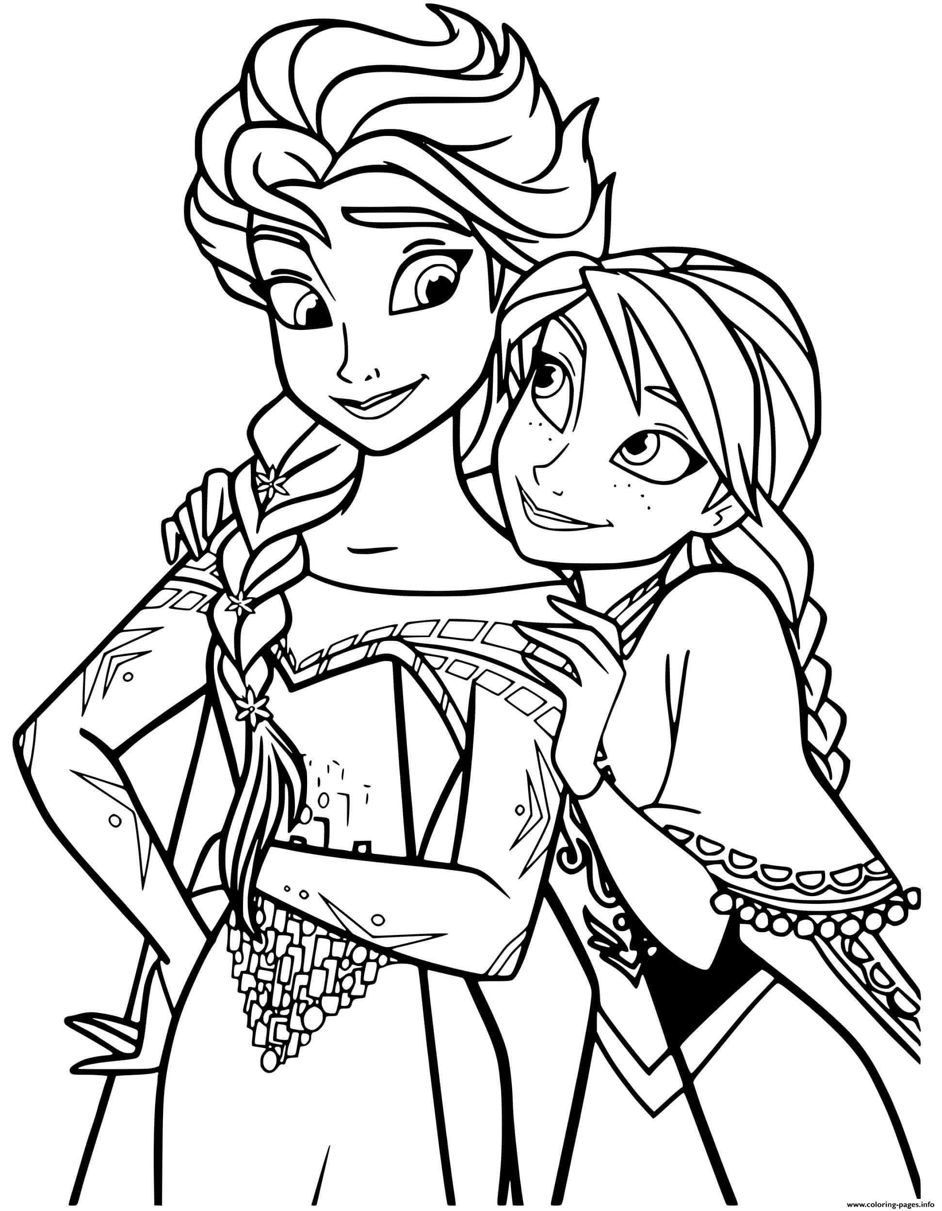 24 Disney Princess Coloring Pages Elsa and Anna Printable