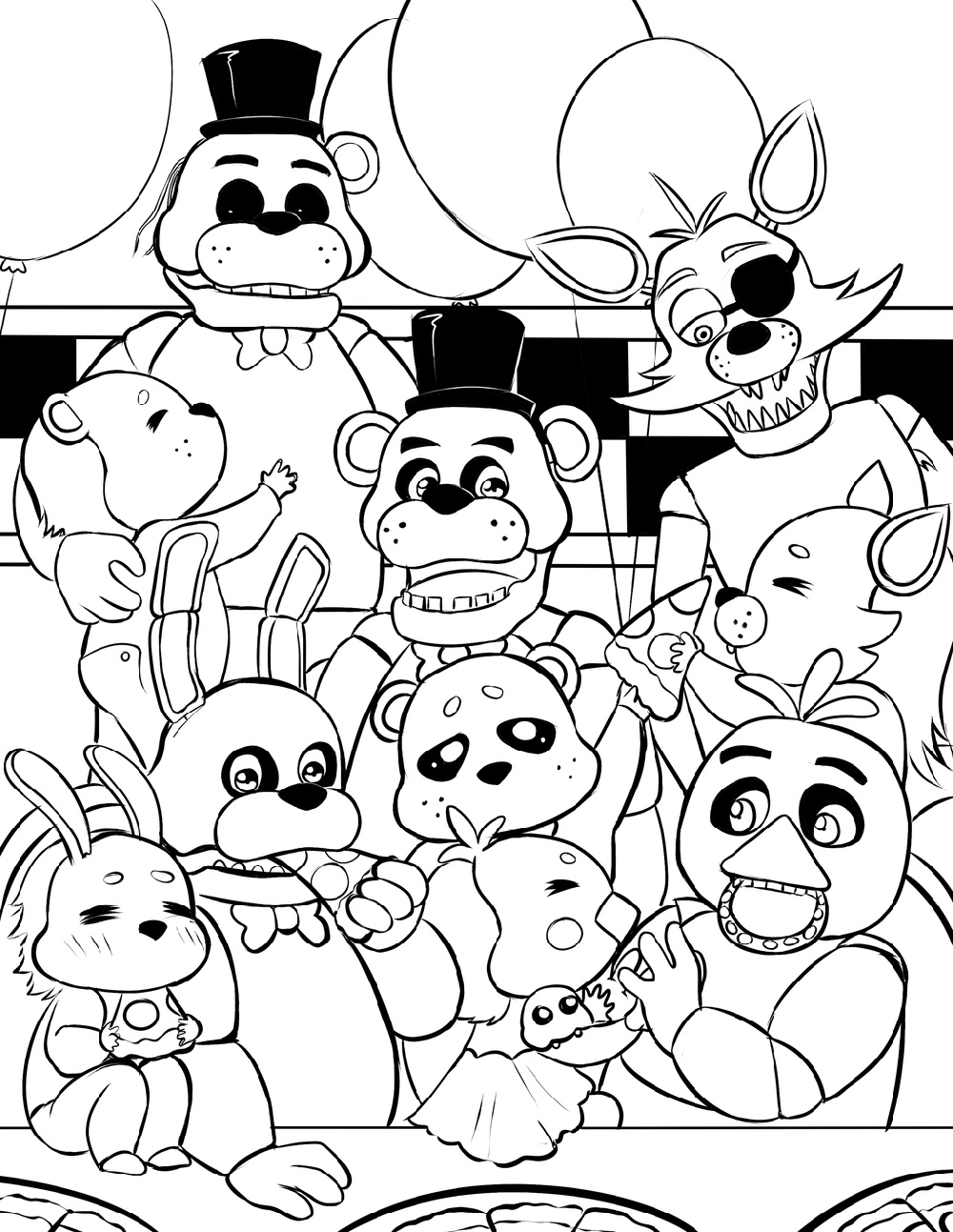 28 Eerie Five Nights At Freddy's Coloring Pages Printable 24