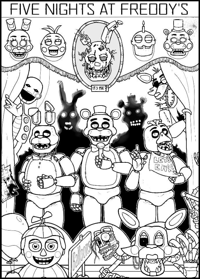 28 Eerie Five Nights At Freddy's Coloring Pages Printable 30