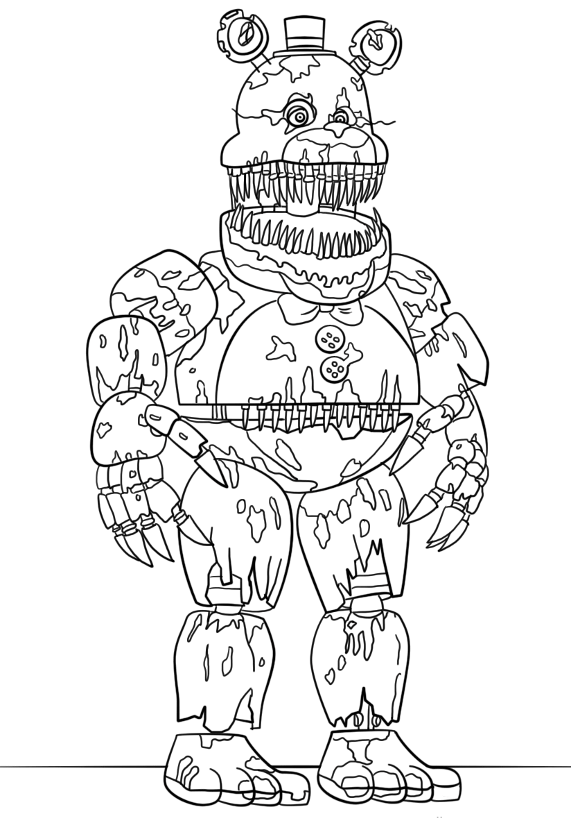 28 Eerie Five Nights At Freddy's Coloring Pages Printable 6