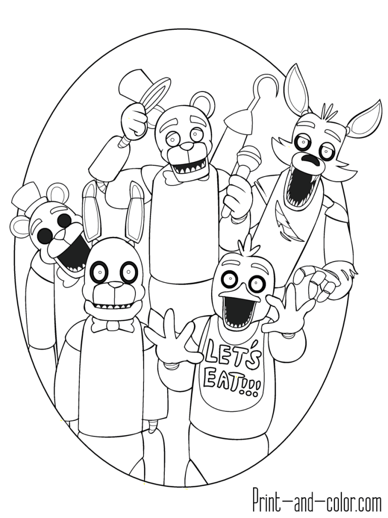 28 Eerie Five Nights At Freddy's Coloring Pages Printable 7