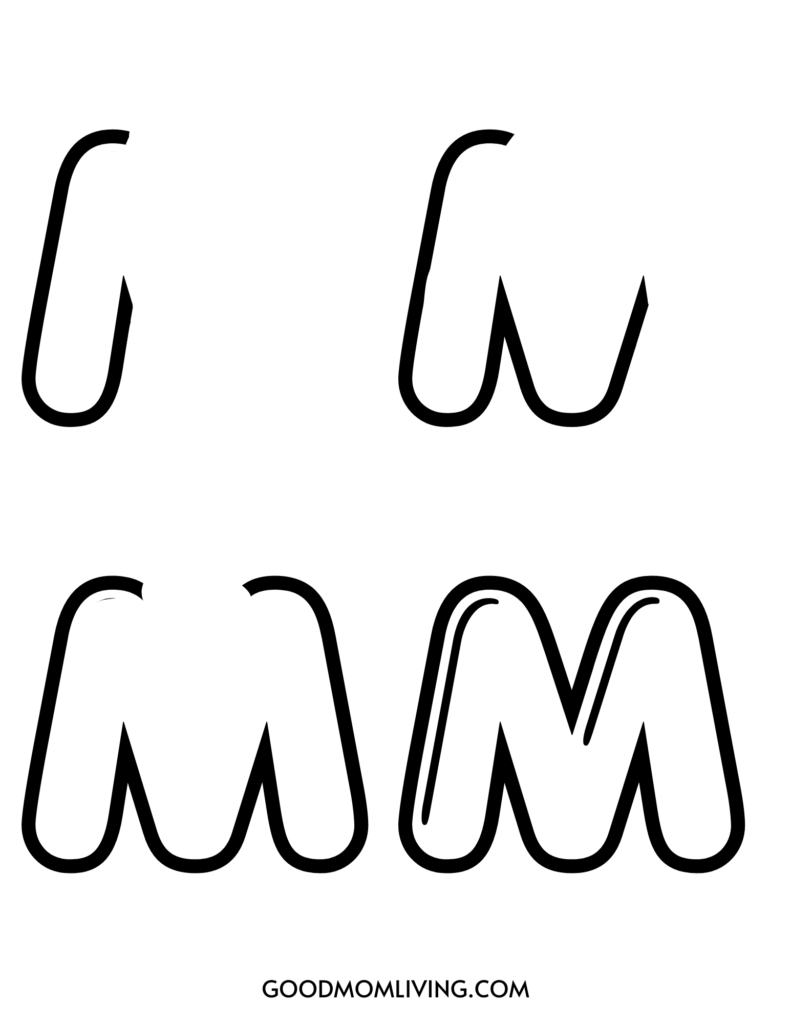 30 Creative Bubble Letter M Printable 14