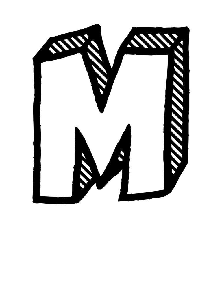 30 Creative Bubble Letter M Printable 3