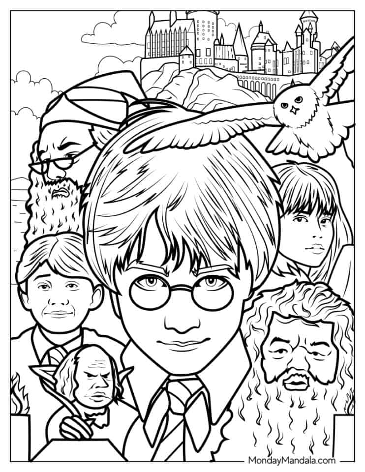 30 Magical Harry Potter Coloring Pages Printable 23