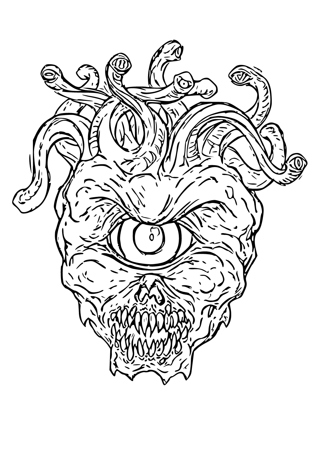 34 Terrifying Monster Coloring Pages Printable 1