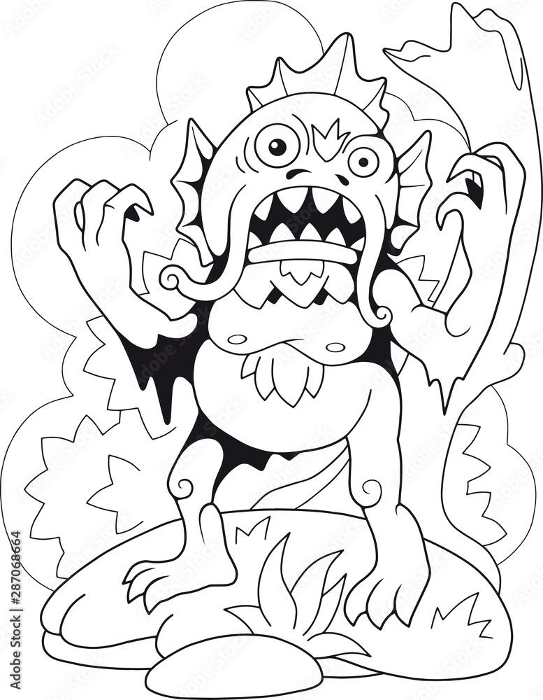 34 Terrifying Monster Coloring Pages Printable 8