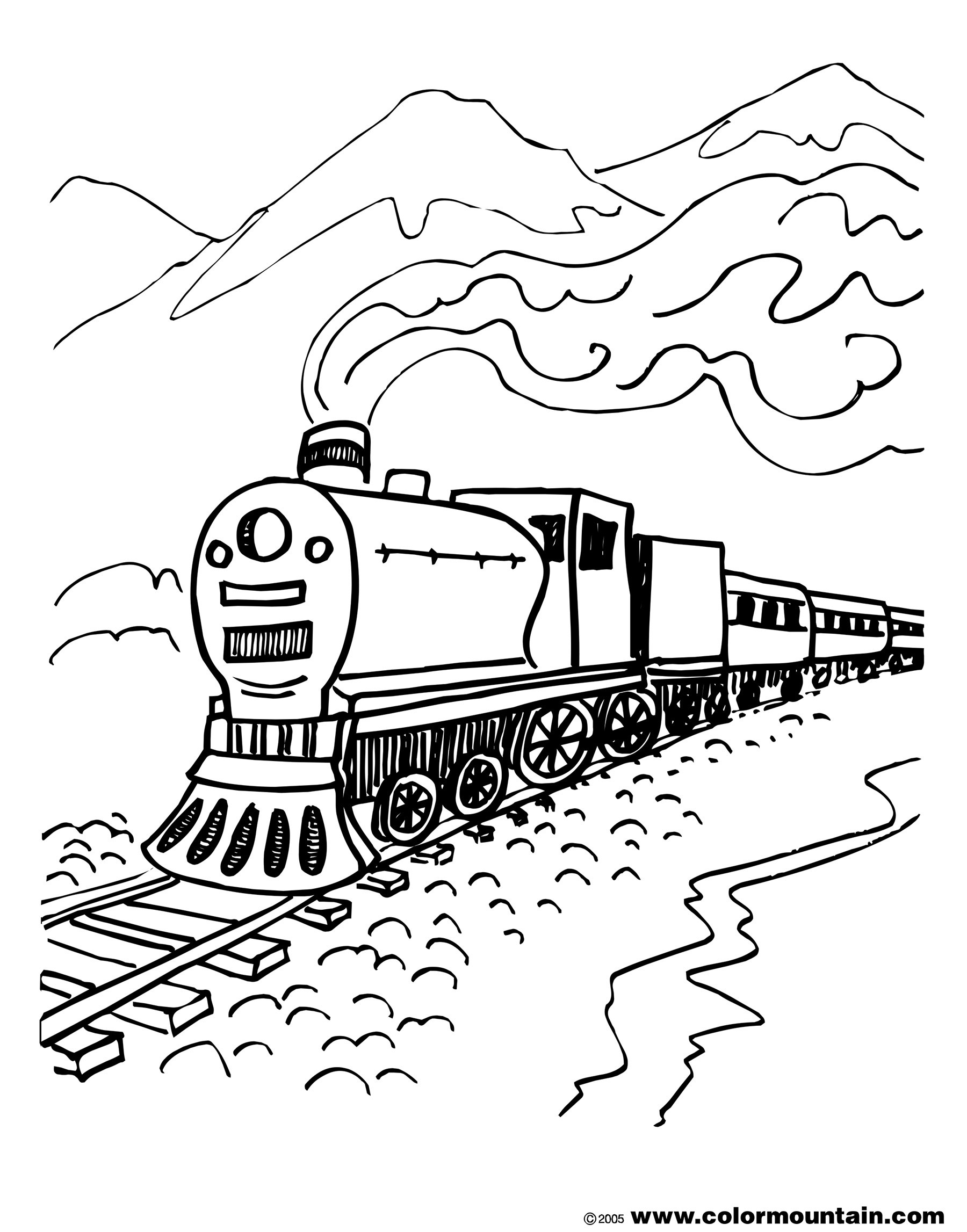 35 Charming Train Coloring Pages Printable 3