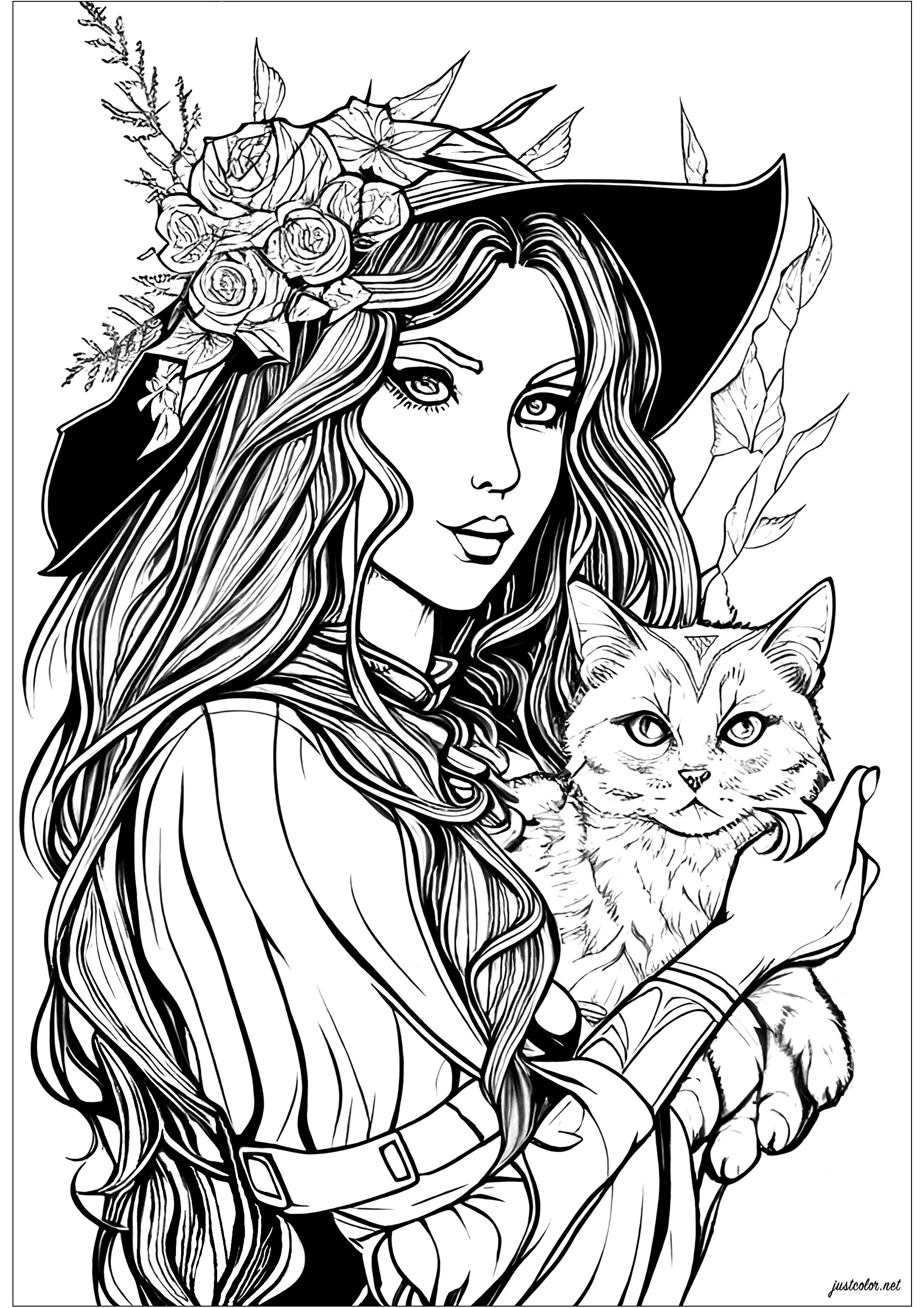 38 Bewitching Witch Coloring Pages Printable 1