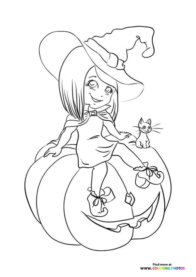 38 Bewitching Witch Coloring Pages Printable 14