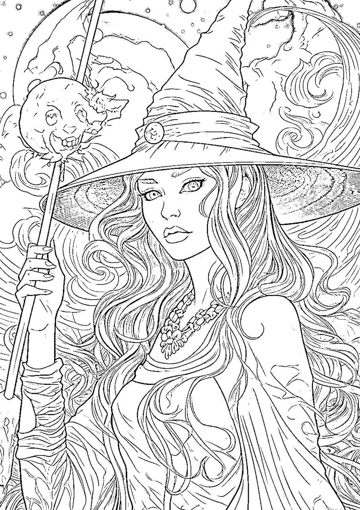 38 Bewitching Witch Coloring Pages Printable 27