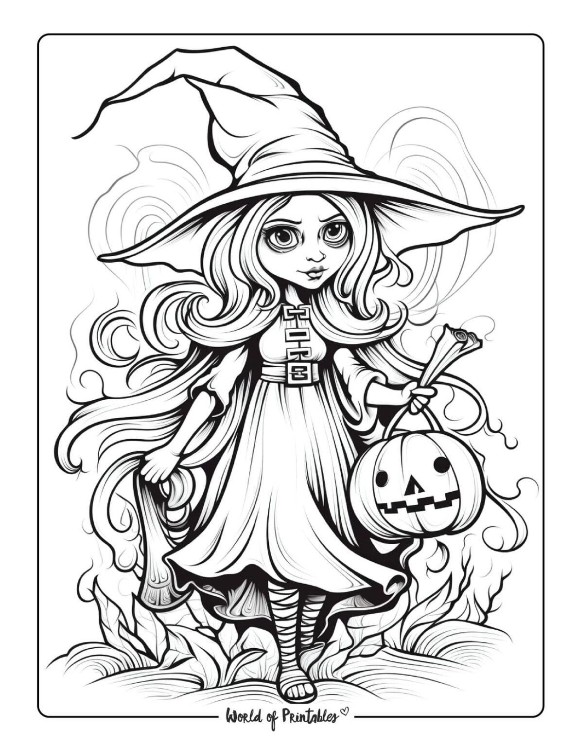 38 Bewitching Witch Coloring Pages Printable 3