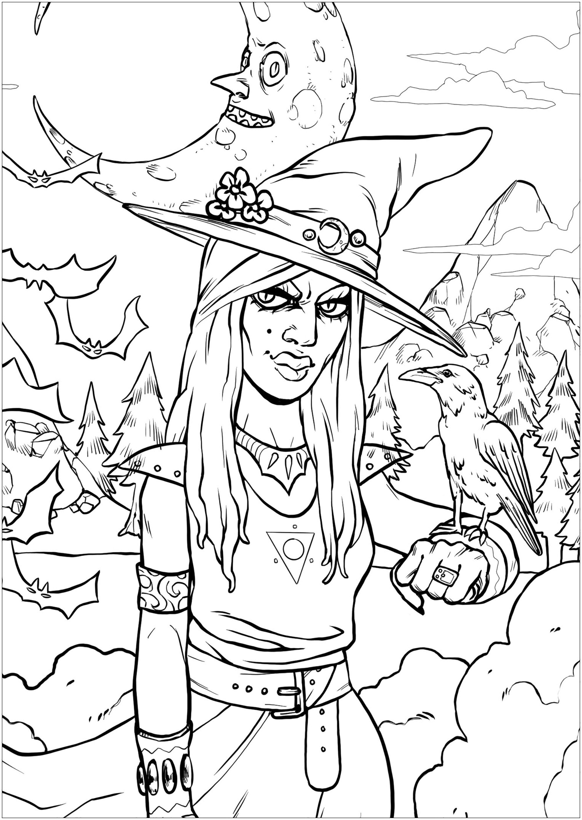 38 Bewitching Witch Coloring Pages Printable 30