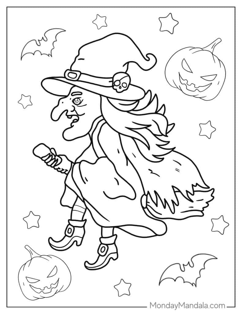 38 Bewitching Witch Coloring Pages Printable 31