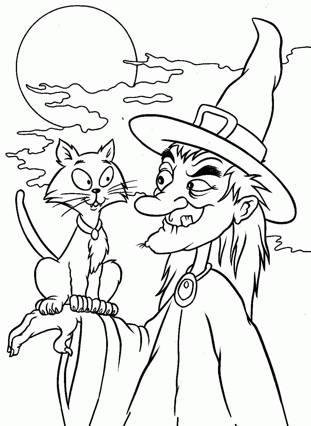 38 Bewitching Witch Coloring Pages Printable 6