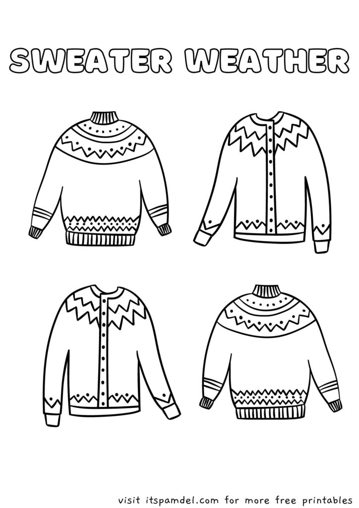 38 Cozy Sweater Coloring Pages Printable 3