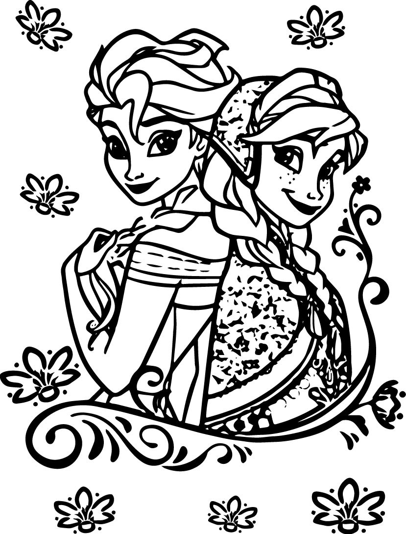 58 Anna and Elsa Kids Coloring Pages Printable