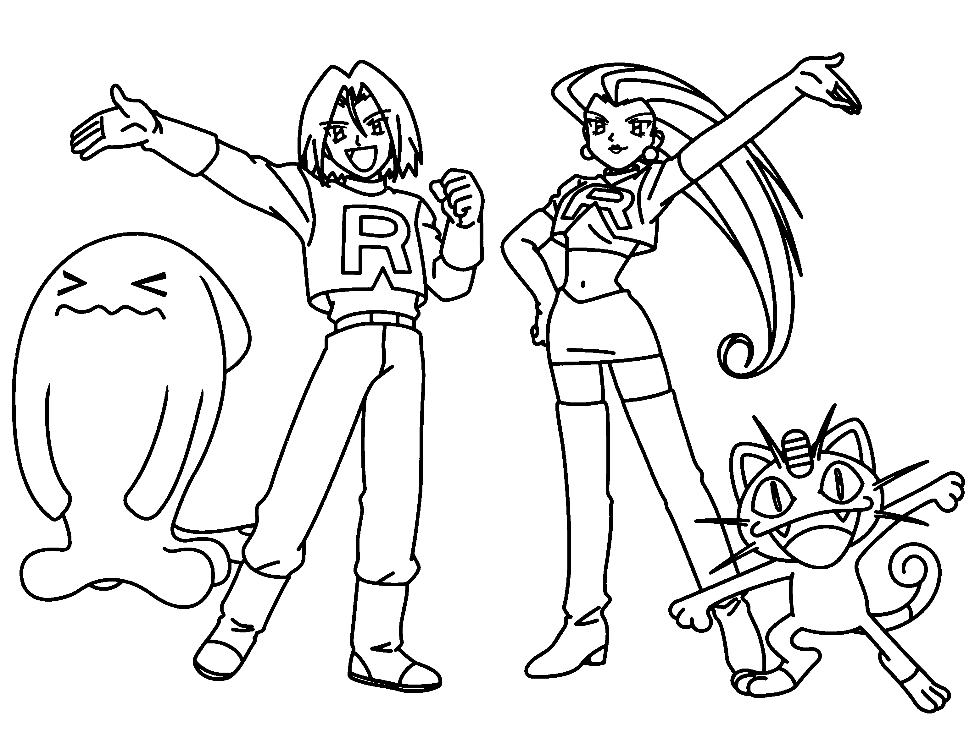 70 Team Rocket Coloring Pages Printable 15