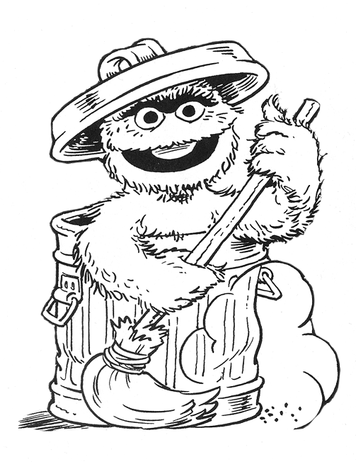 72 Oscar the Grouch Coloring Pages Printable 10