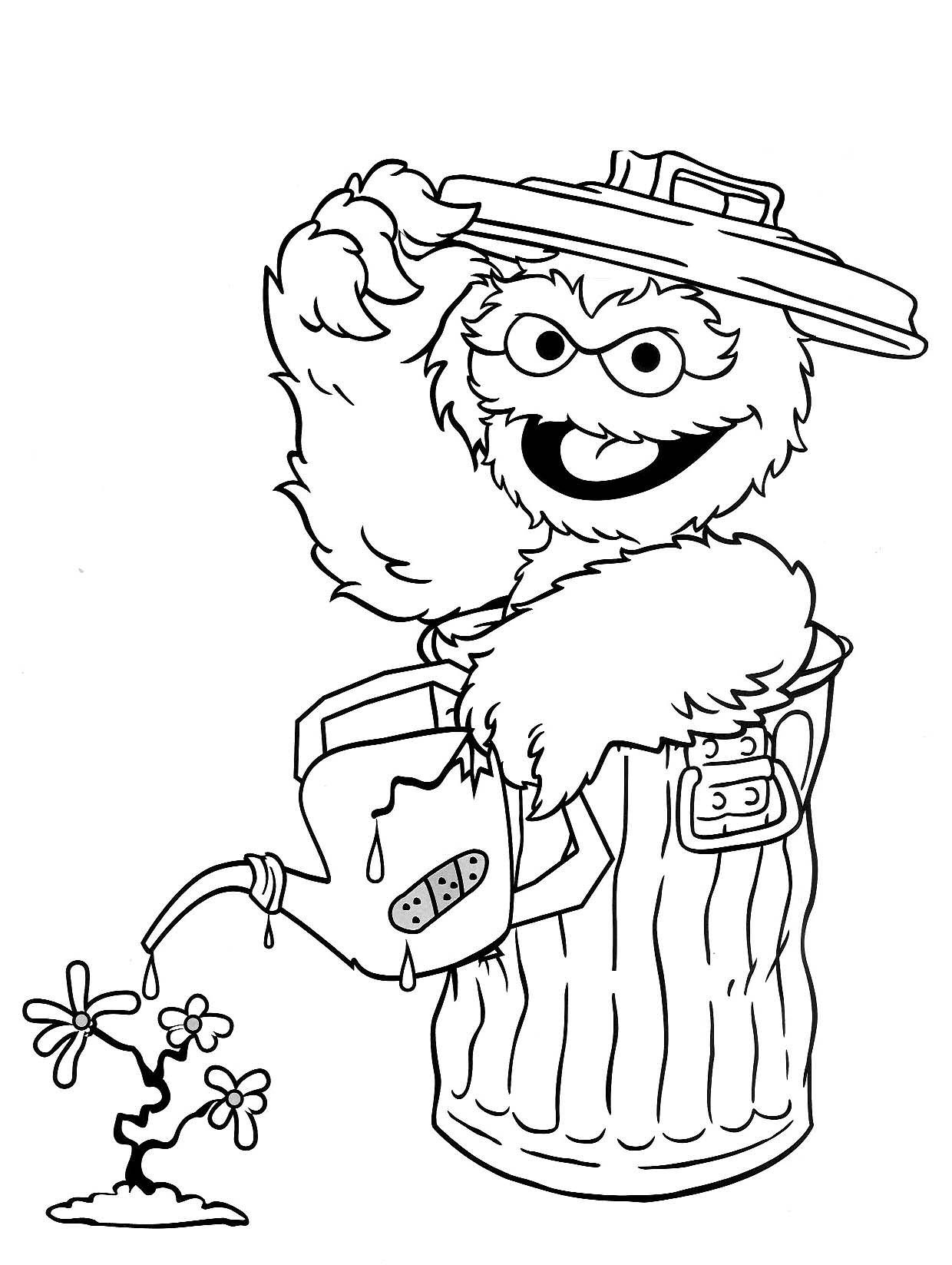 72 Oscar the Grouch Coloring Pages Printable 12