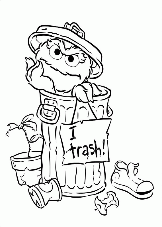 72 Oscar the Grouch Coloring Pages Printable 16