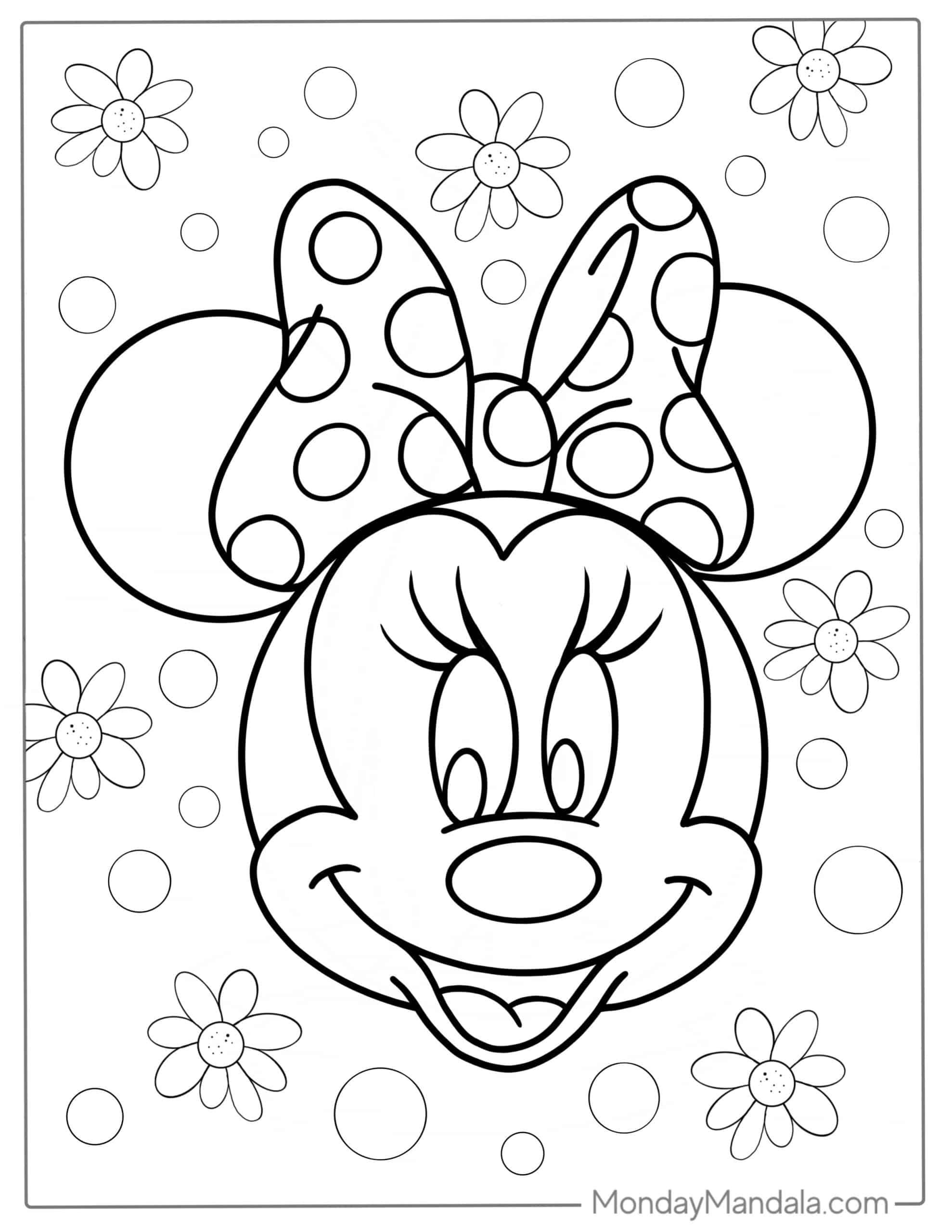 88 Printable Minnie Mouse Coloring Pages for Kids 88