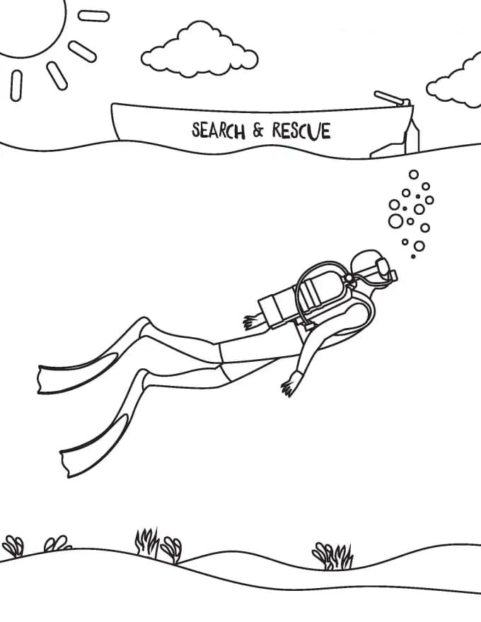 91 Scuba Diving Coloring Pages Printable 15