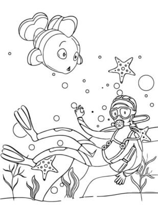 91 Scuba Diving Coloring Pages Printable 18