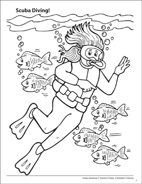 91 Scuba Diving Coloring Pages Printable 2