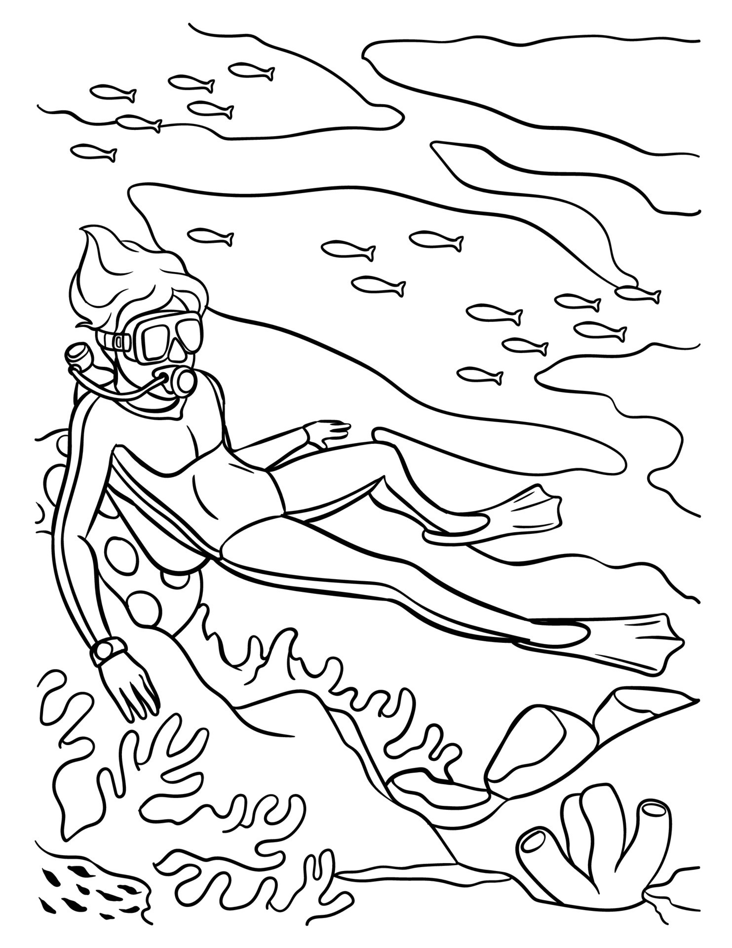 91 Scuba Diving Coloring Pages Printable 20