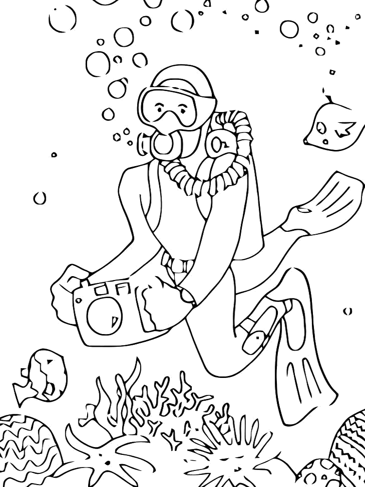 91 Scuba Diving Coloring Pages Printable 22