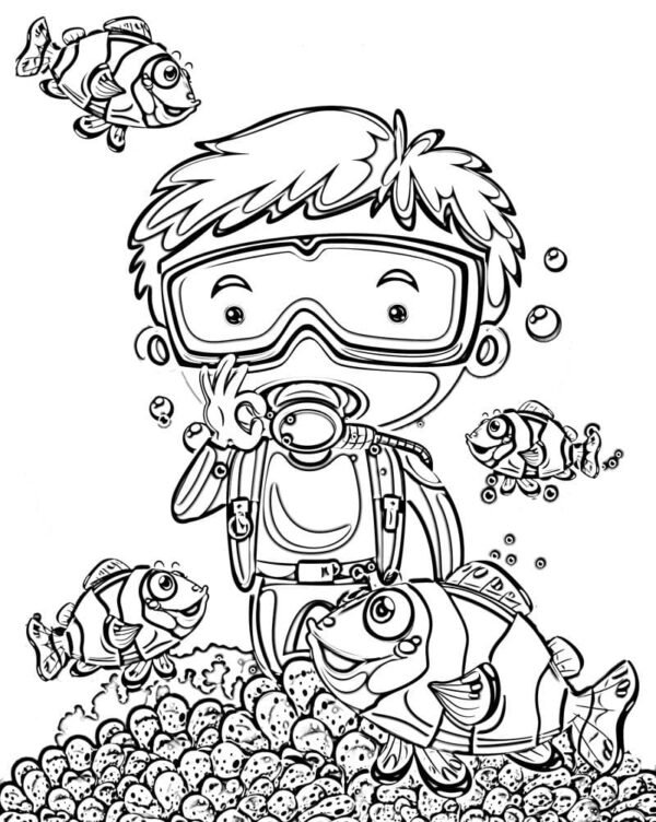 91 Scuba Diving Coloring Pages Printable 25