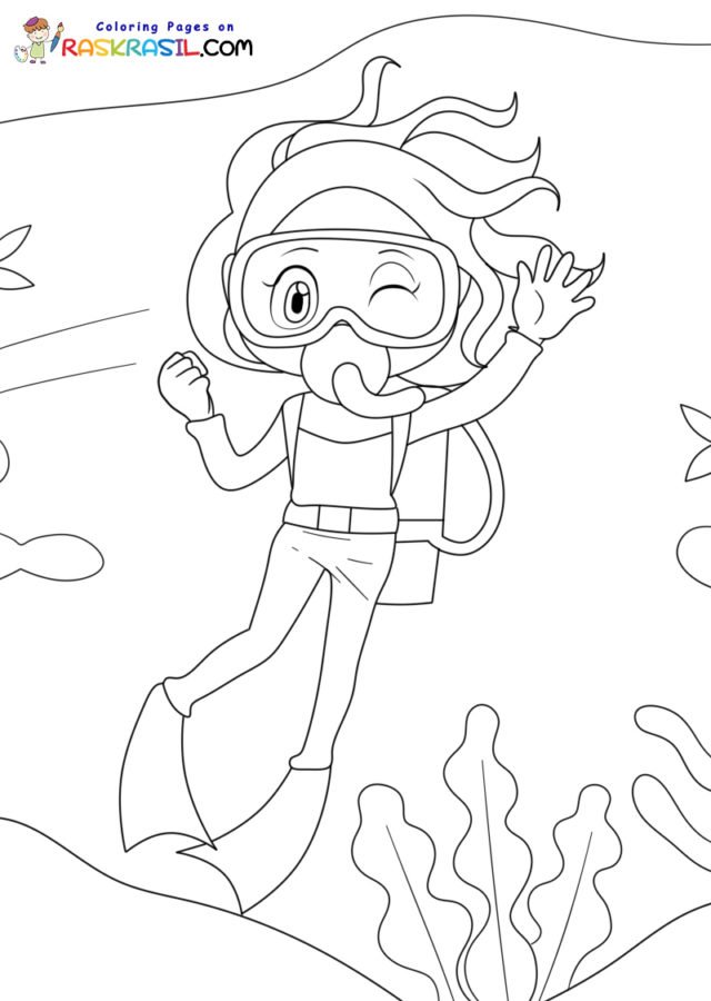 91 Scuba Diving Coloring Pages Printable 35