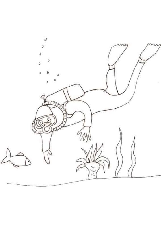 91 Scuba Diving Coloring Pages Printable 36